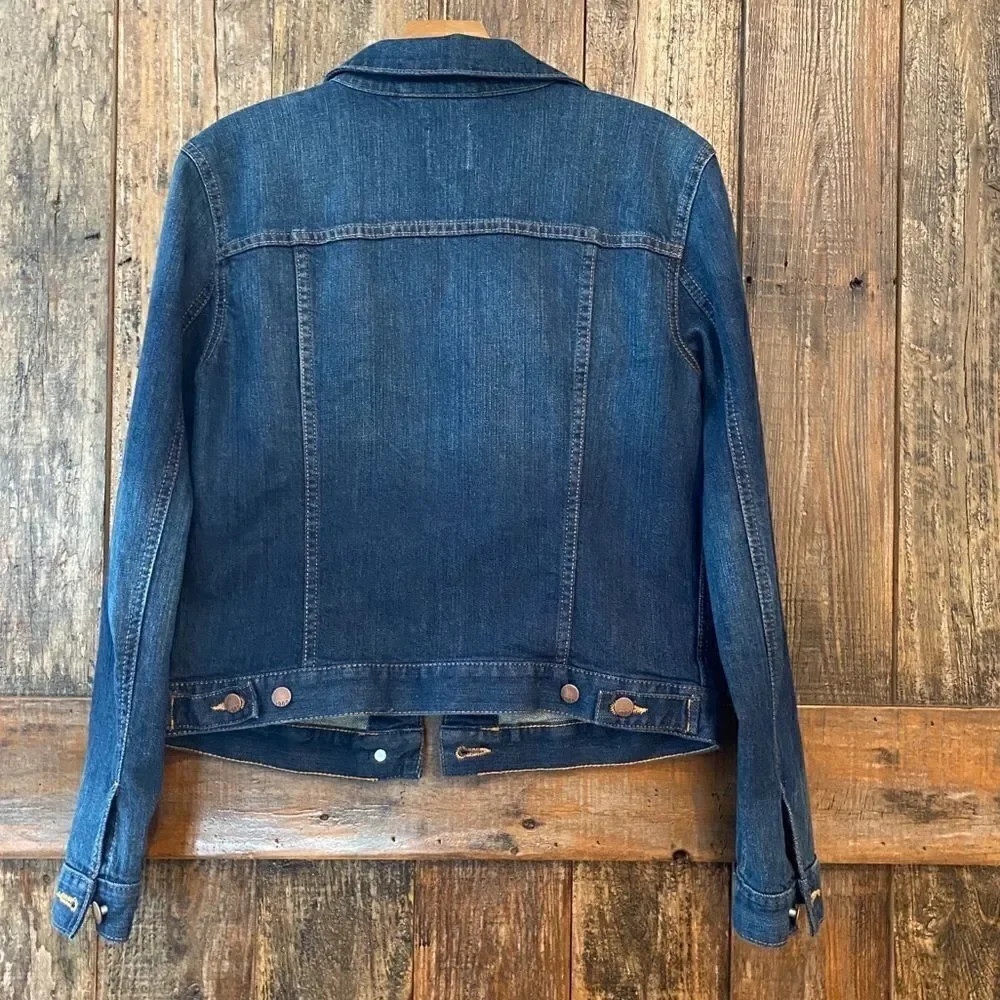 GAP Sz S Classic Blue Denim Copper Buttons Western Rustic Cowboy Jacket - Picture 4 of 7